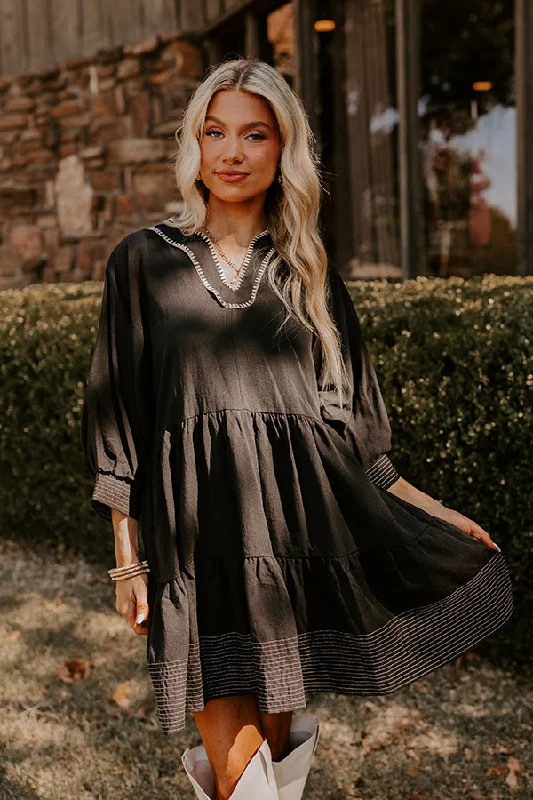 Dreamy Moment Mini Dress in Black