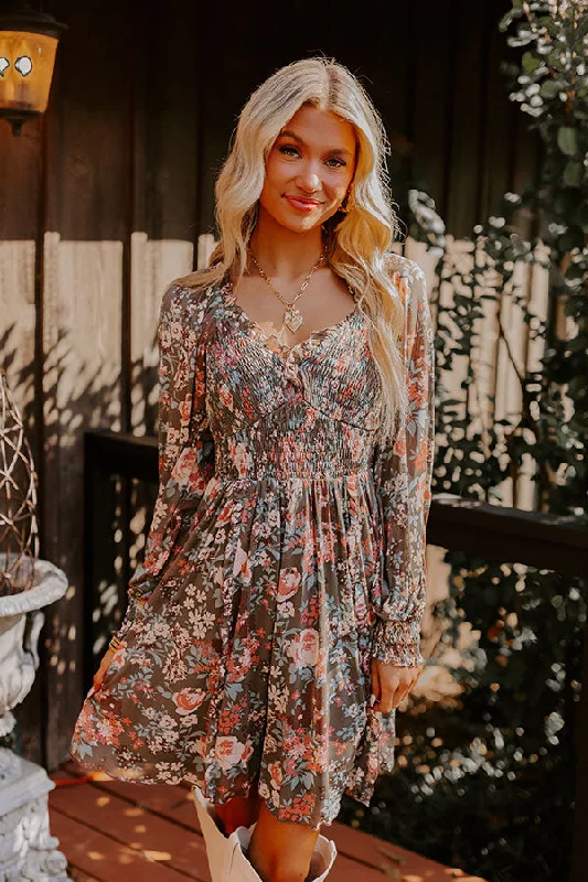 Soho Style Floral Mesh Mini Dress