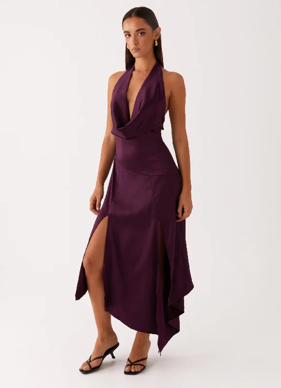 Boulevard Midi Dress - Plum