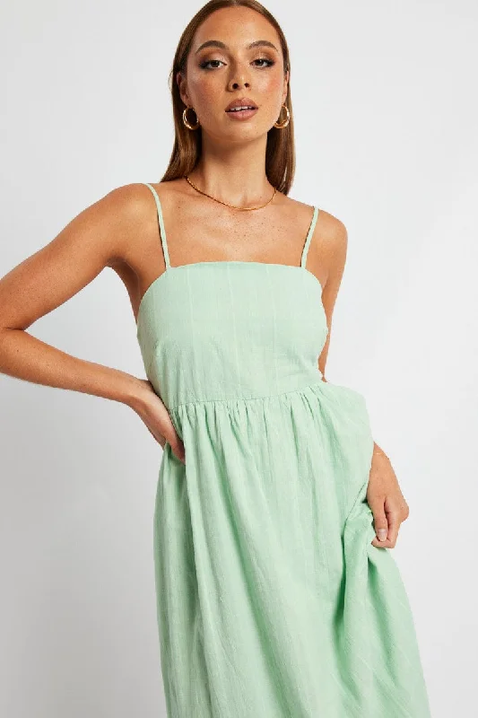 Green Midi Dress Sleeveless